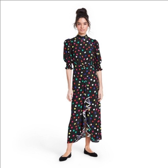 Rixo x Target Polka Dot Mock Neck Ruffle Dress - Picture 3 of 5